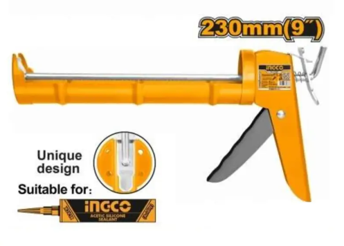 مسدس سيليكون 9" ساق حديدية مع أسنان INGCO Caulking Gun HCG1809
