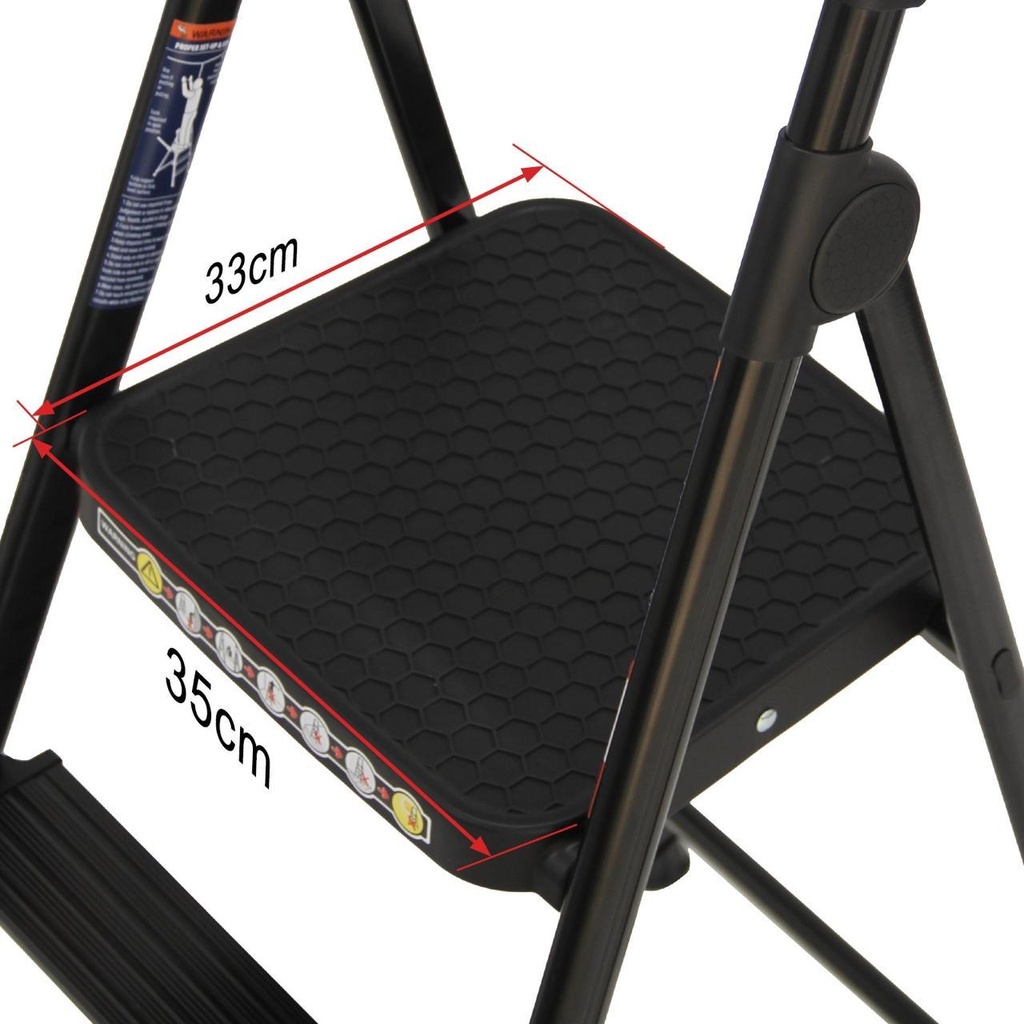 Wide Platform Stepladder 4 Step Black, Wisely سلم منزلي