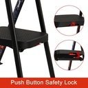 Wide Platform Stepladder 6 Step Black, Wisely سلم منزلي