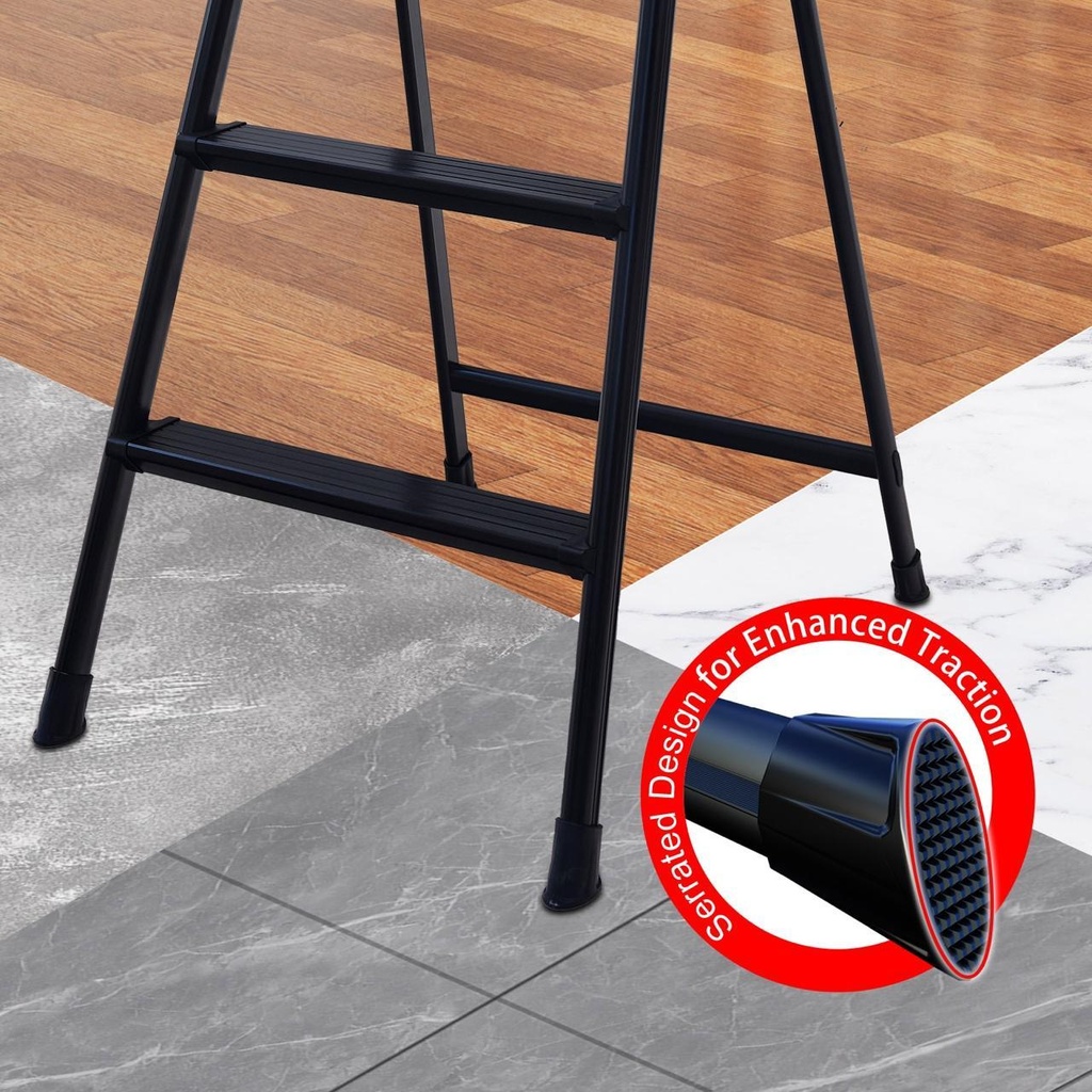 Wide Platform Stepladder 7 Step Black, Wisely سلم منزلي