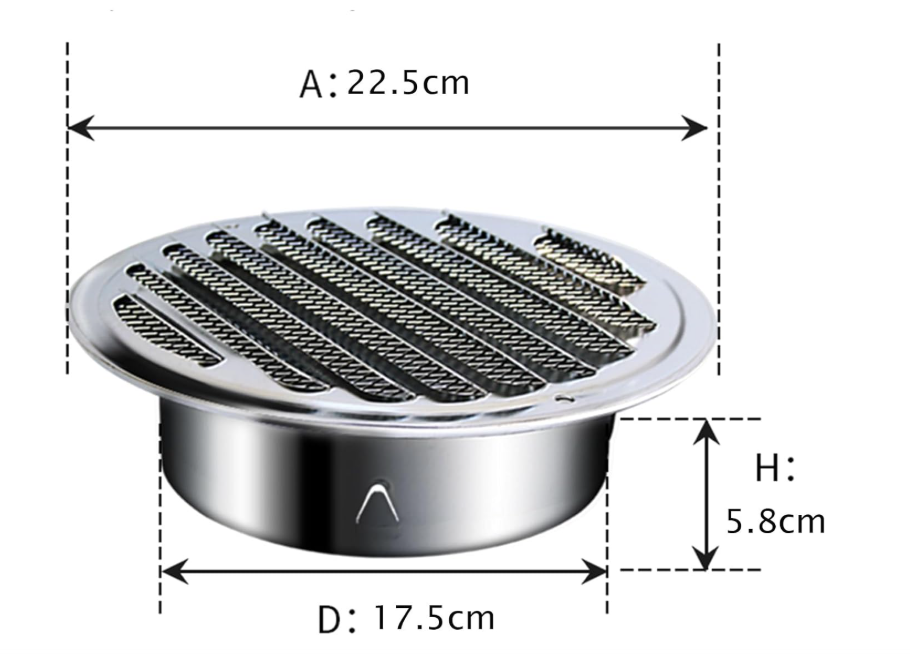 6" Stainless Steel Flat Vent, Wisely غطاء هواية دائري