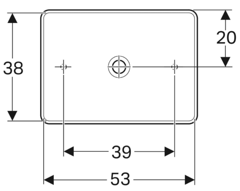 Geberit VariForm lay-on washbasin, rectangular حوض مغسلة فوق الكونتر خارجي