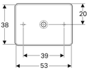 Geberit VariForm lay-on washbasin, rectangular حوض مغسلة فوق الكونتر خارجي