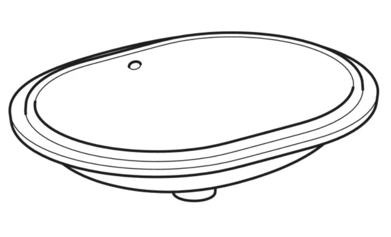 Geberit VariForm under-countertop washbasin, elliptic حوض مغسلة غاطس دائري
