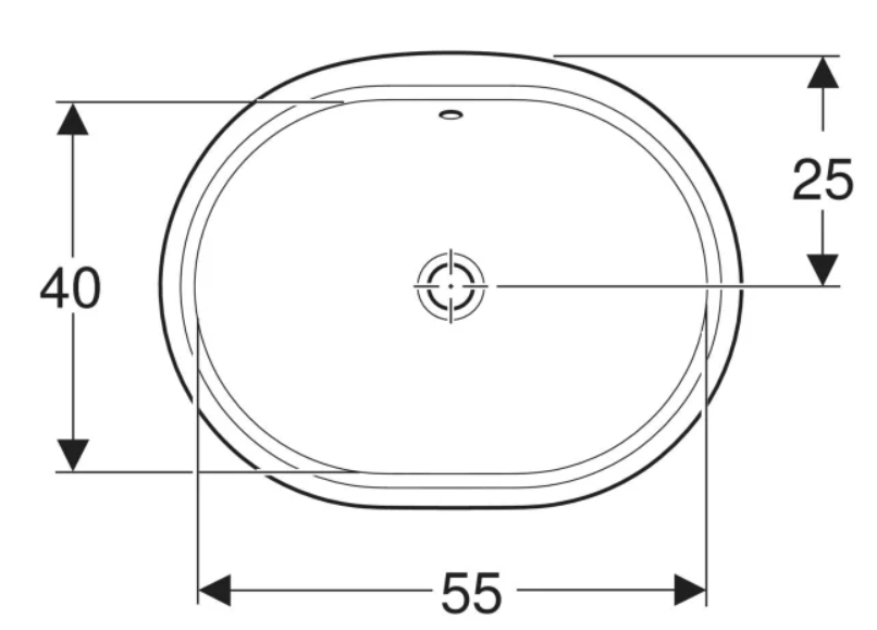 Geberit VariForm under-countertop washbasin, elliptic حوض مغسلة غاطس دائري