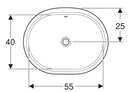 Geberit VariForm under-countertop washbasin, elliptic حوض مغسلة غاطس دائري