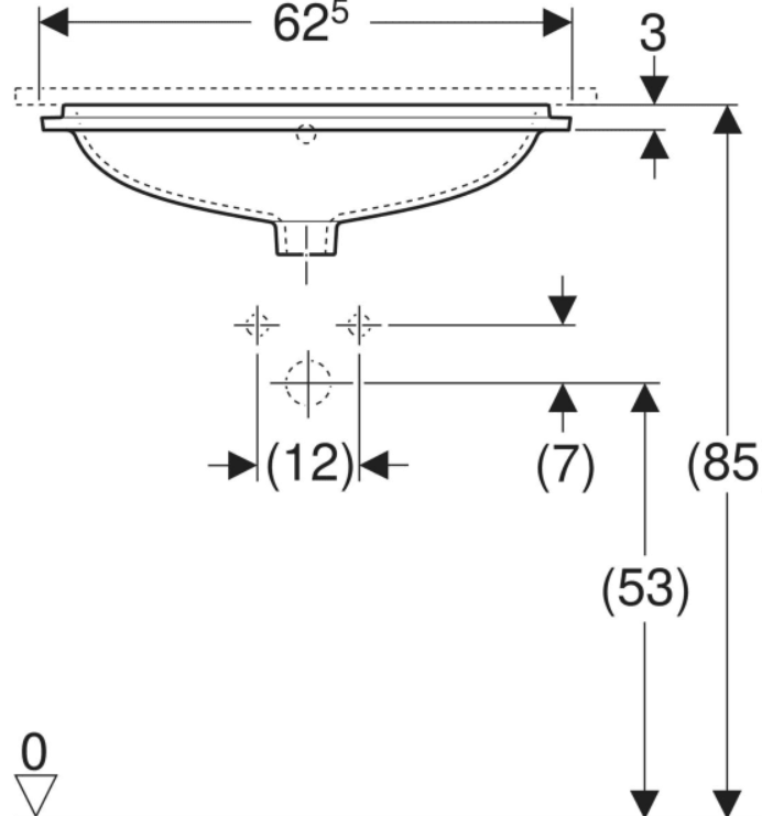 Geberit VariForm under-countertop washbasin, elliptic حوض مغسلة غاطس دائري