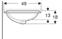 Geberit VariForm under-countertop washbasin, elliptic حوض مغسلة غاطس دائري
