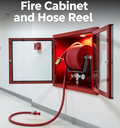 FIRE HOSE REEL AND CABINET WITH ACCESSORIES