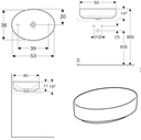 Geberit VariForm lay-on washbasin, oval حوض مغسلة دائري فوق السطح