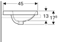 Geberit VariForm countertop washbasin, elliptic, with tap hole benchحوض غسيل بيضاوي الشكل، مثبت على سطح الطاولة، مع فتحة للصنبور