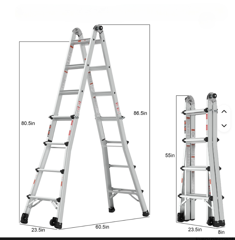 Six-joint Multipurpose Ladder YQGJT-6-3800 4*3, Wisely سلم متعدد الاستخدامات بستّ مفاصل قابل للطي