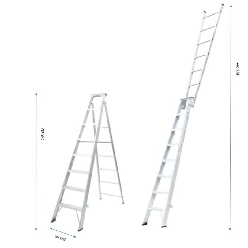 سلم المنيوم متعدد الاستخدام مزدوج WISELY Multi-purpose aluminum ladder