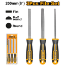 3 Pcs wood file set 8" 200mm طقم مبرد INGCO