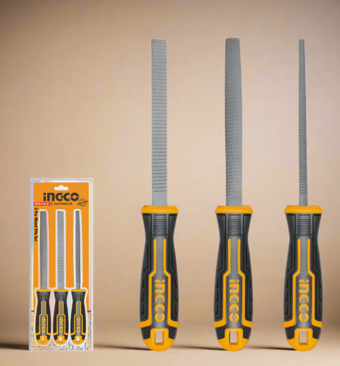 3 Pcs wood file set 8" 200mm طقم مبرد INGCO