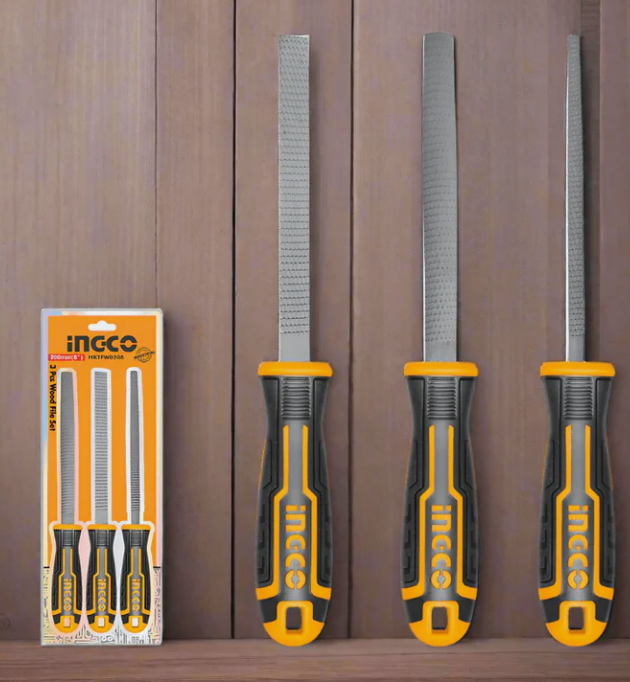 3 Pcs wood file set 8" 200mm طقم مبرد INGCO