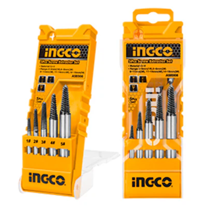 5 Pieces Screw Extractor Set مجموعة مستخرج البراغي INGCO