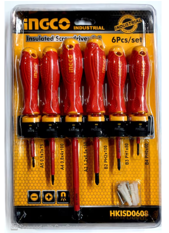 6 Pcs insulated screwdriver set طقم مفك كهرباء INGCO