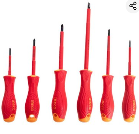 6 Pcs insulated screwdriver set طقم مفك كهرباء INGCO