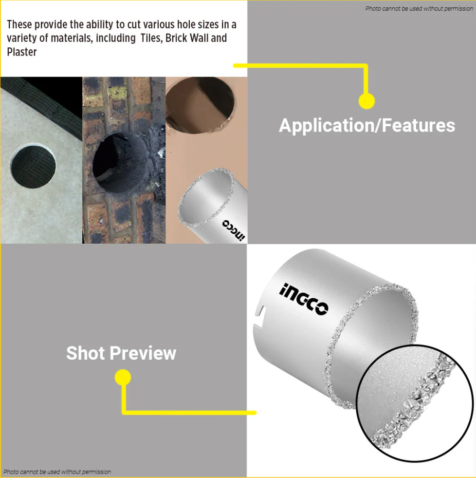 67mm Carbide Gritted Hole Saw مقص سراميك INGCO