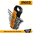 8 Pcs Flexible Ratchet Spanner Set طقم مفاتيح متحرك مع سبنر INGCO