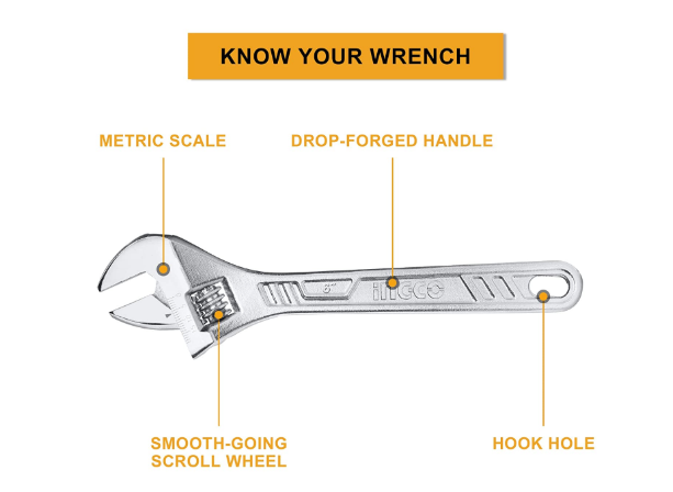 Adjustable wrench مفتاح متعدد 10" INGCO