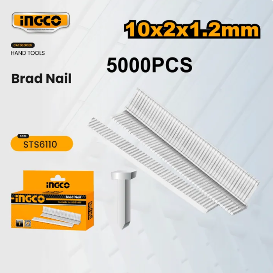 Brad Nail 10x2x1.2mm 5000pcs مسمار دباسة INGCO