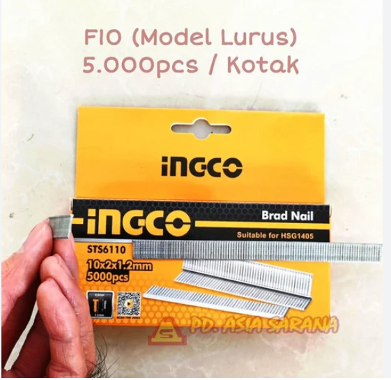 Brad Nail 10x2x1.2mm 5000pcs مسمار دباسة INGCO