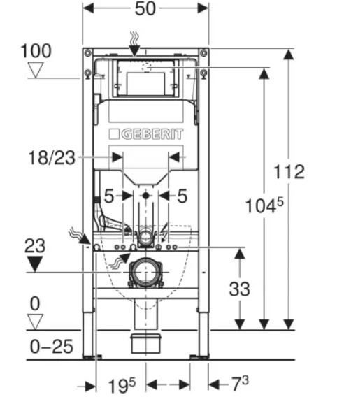 Geberit Duofix element for wall-hung WC Alpha خزان مخفي جبريت الفا 458.234.00.3 