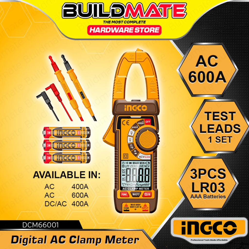 Digital AC 600A Clamp Meter جهاز قياس رقمي INGCO