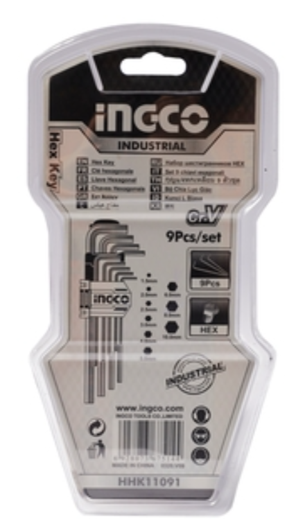 Hex key طقم اللنكية 9 قطع INGCO