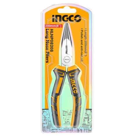 Long nose pliers 8" بنسة زرادية بوز طويل INGCO