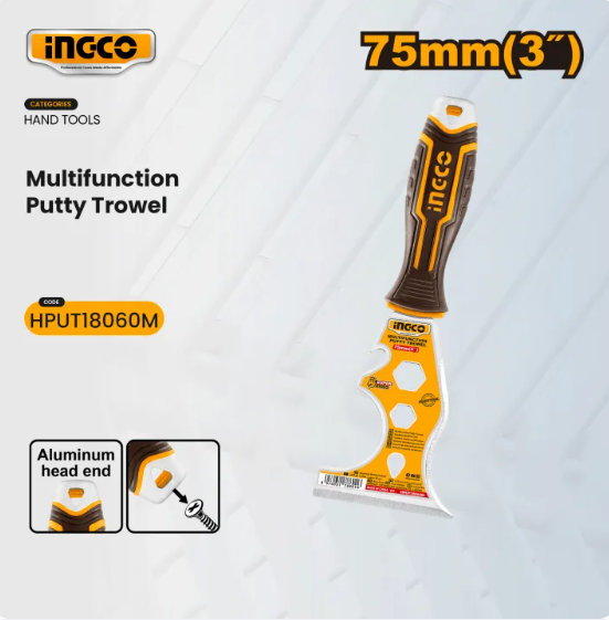 Multi-functional putty trowel سكين معجون 3" متعدد الاستخدامات INGCO