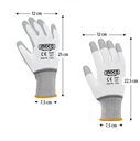PU Gloves كفوف بوليستر مقاس XL ابيض/رصاصي INGCO