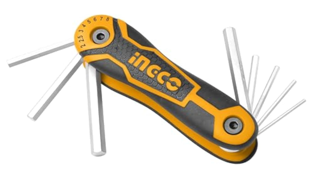 Professional Hex Key Set 8-Pieces, 2 mm x 8 mm Size طقم حبات النكي INGCO