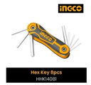 Professional Hex Key Set 8-Pieces, 2 mm x 8 mm Size طقم حبات النكي INGCO