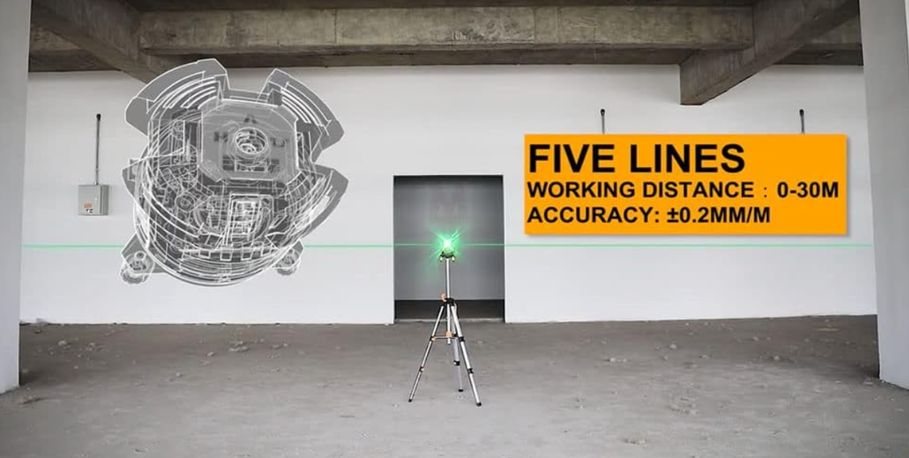 Self-leveling line laser(Green laser beams)ليزر 5 خط INGCO