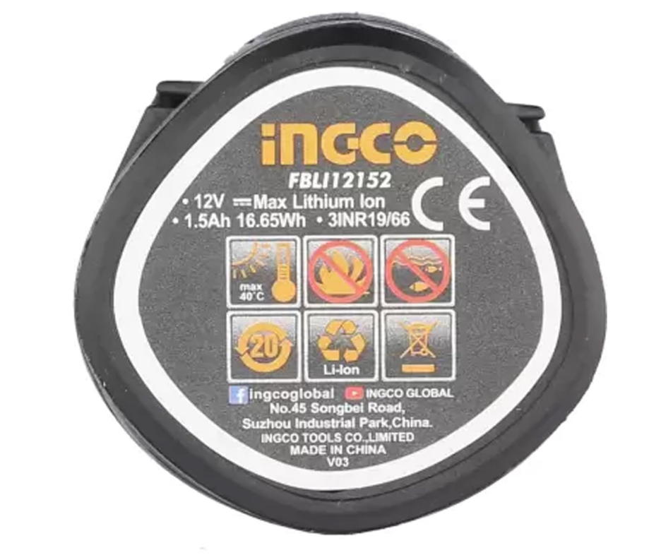 بطارية دريل 12 فولت INGCO Lithium-Ion Battery – 12V