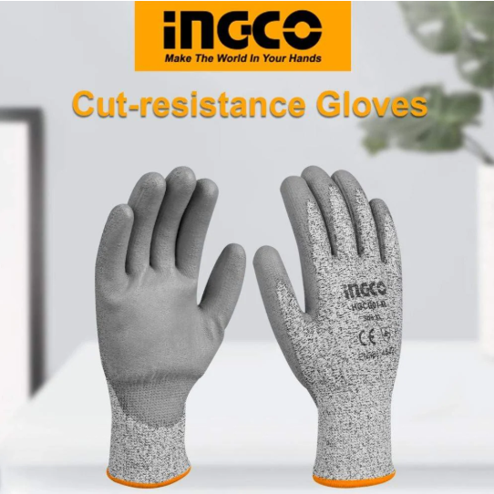كفوف رصاصي INGCO Cut Resistant Safety Glove – Size XL