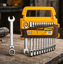 12pcs Flexible Ratchet Spanner Set مجموعة مفاتيح ربط مرنة ذات سقاطة مكونة من 12 قطعة INGCO