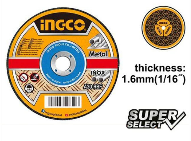 Abrasive metal cutting disc قرص قطع المعادن الكاشط INGCO
