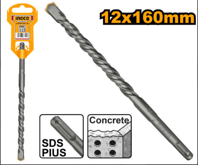 SDS plus hammer drill 12x160mm ريشة دريل INGCO