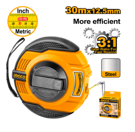 Steel measuring tape شريط قياس 30 متر INGCO