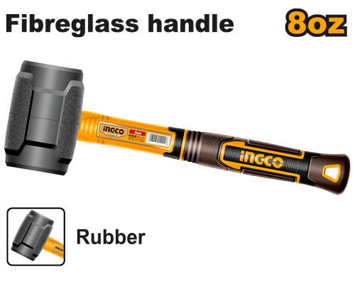 Rubber hammer 8oz/220g مطرقة ربر اسود INGCO