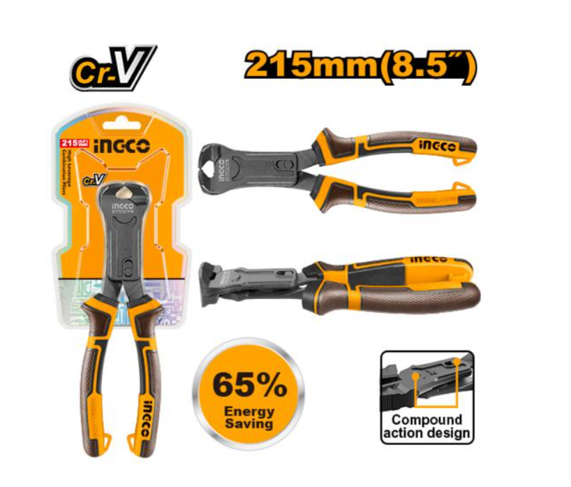 Compound action end cutting pliers كماشة 8.5 INGCO