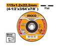 Cutting Disc for Metal & Inox – 115 mm (4½")INGCOقرص قطع معدني – 115 مم (4½")