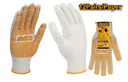 Knitted &PVC dots gloves كفوف منقط أصفر و أبيض INGCO