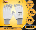 PU Gloves كفوف بوليستر مقاس XL ابيض/رصاصي INGCO