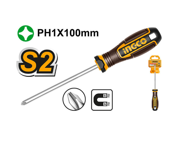 Phillips screwdriver - PH1mmx100mm مفك براغي INGCO