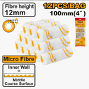طقم 12 رولة صبغ 4" - 100ملم Microfibre Paint Roller – 4" (100 mm) INGCO